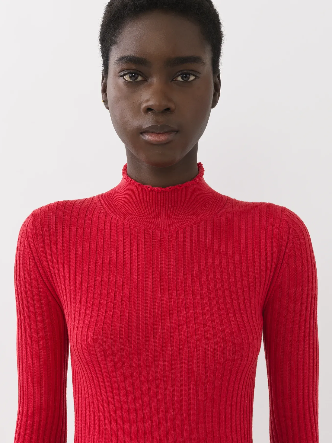 Maille-Chloé Pull Col Montant Pink Fizz