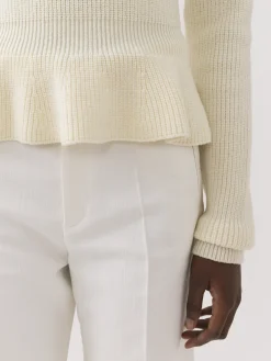 Maille-Chloé Pull Col Montant A Basque Iconic Milk