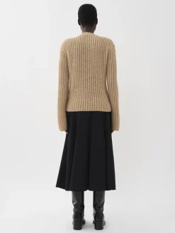 Maille-Chloé Pull Col Rond Desert Beige