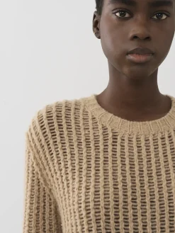 Maille-Chloé Pull Col Rond Desert Beige