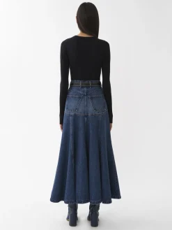 Maille-Chloé Pull Col Rond Royal Navy