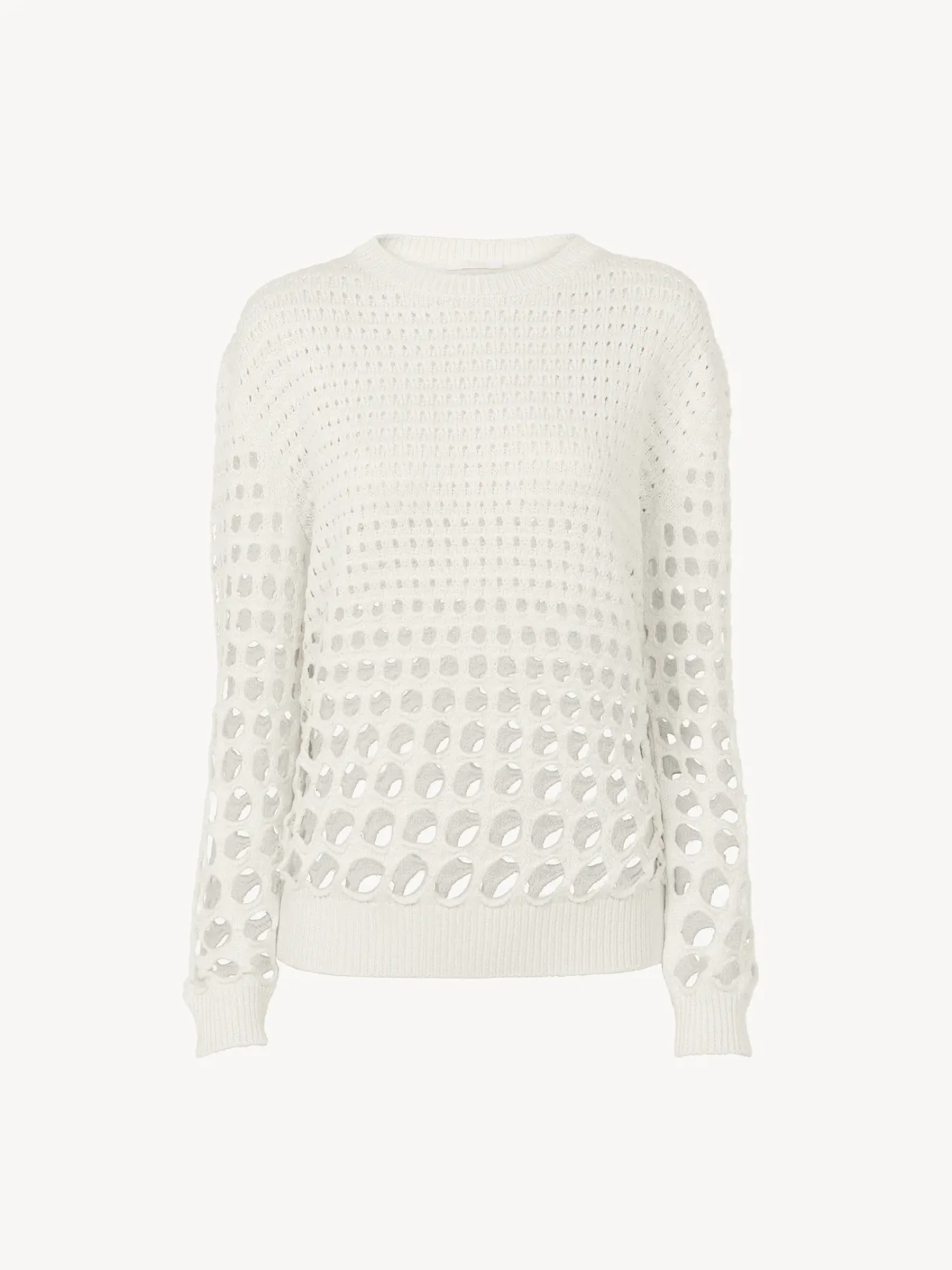Maille-Chloé Pull Col Rond Blanc