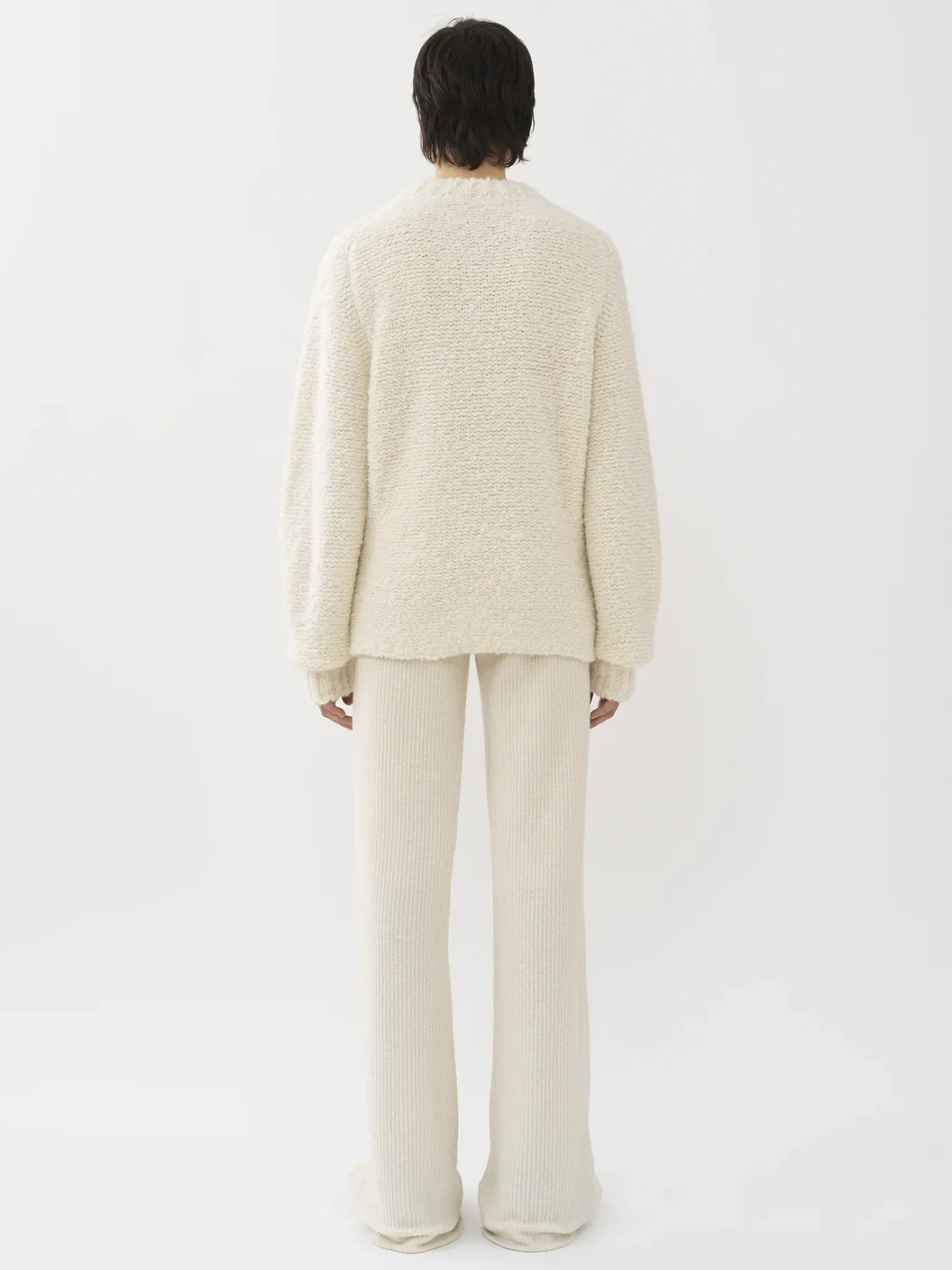 Maille-Chloé Pull Col Rond White Powder