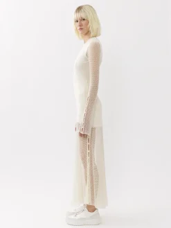 Maille-Chloé Pull Col Rond Ajuste Iconic Milk