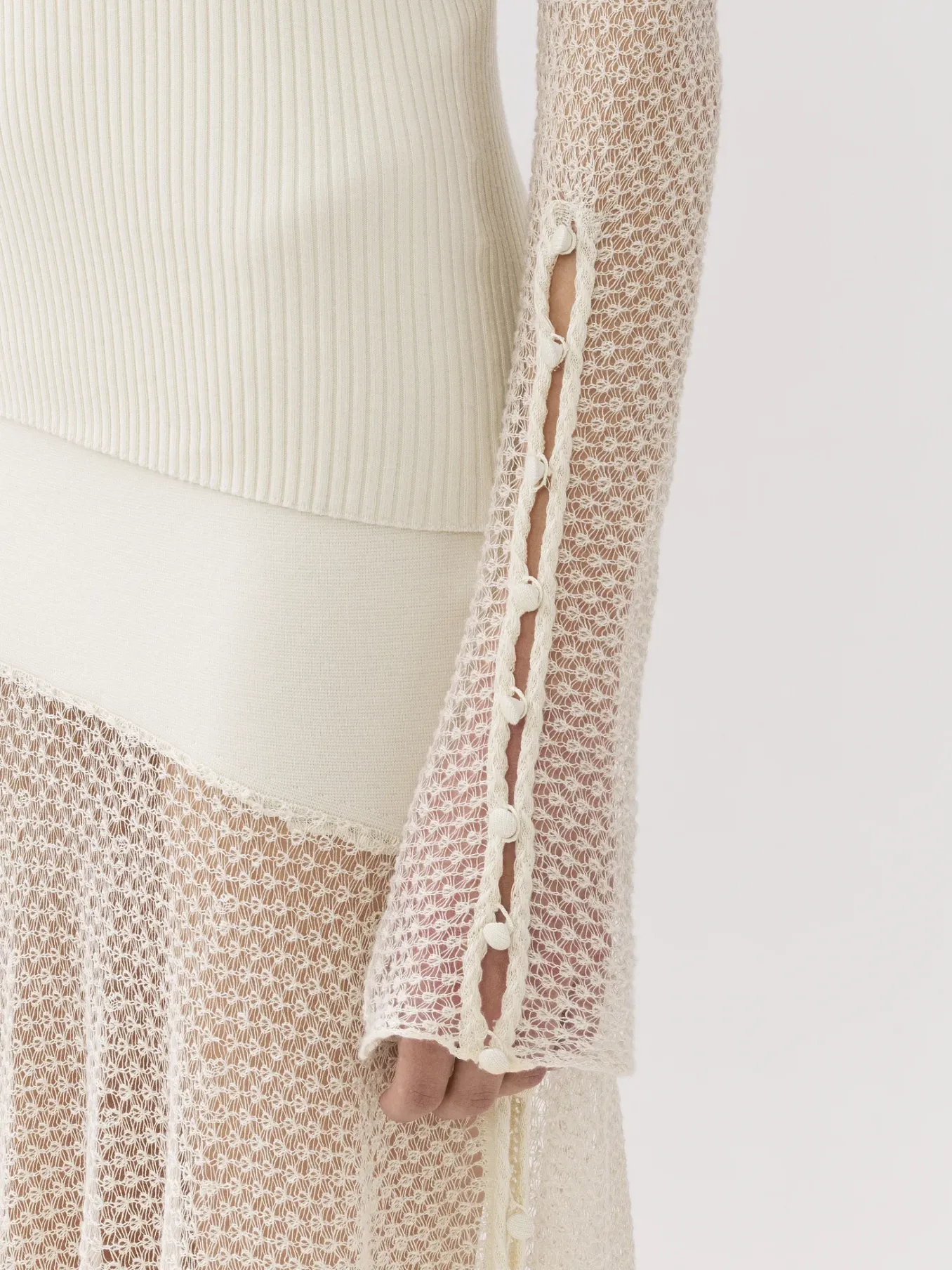 Maille-Chloé Pull Col Rond Ajuste Iconic Milk