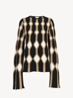 Maille-Chloé Pull Col Rond Ajuste Desertic Brown