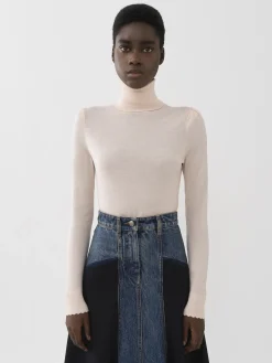 Maille-Chloé Pull Col Roule Pansy Pink