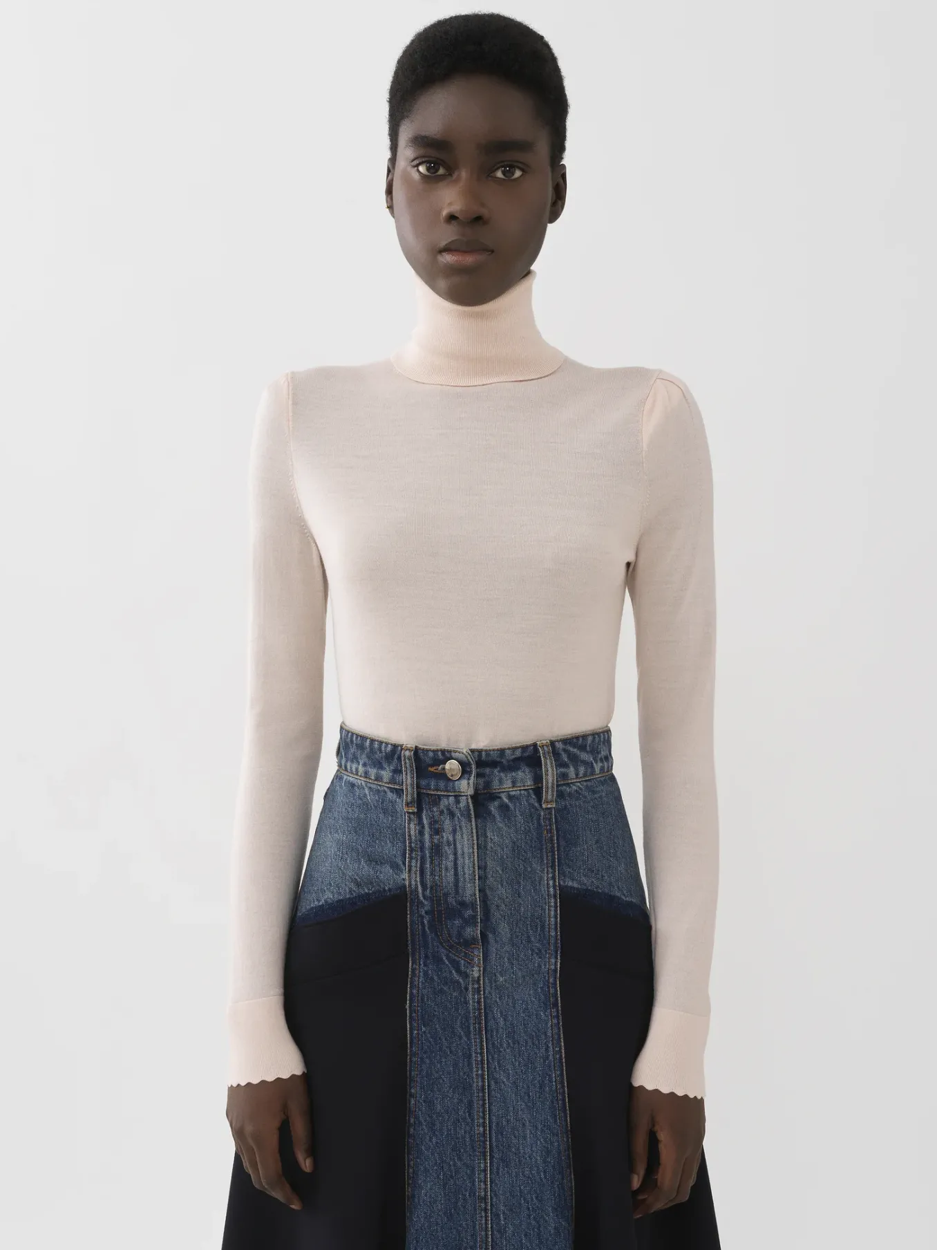 Maille-Chloé Pull Col Roule Pansy Pink