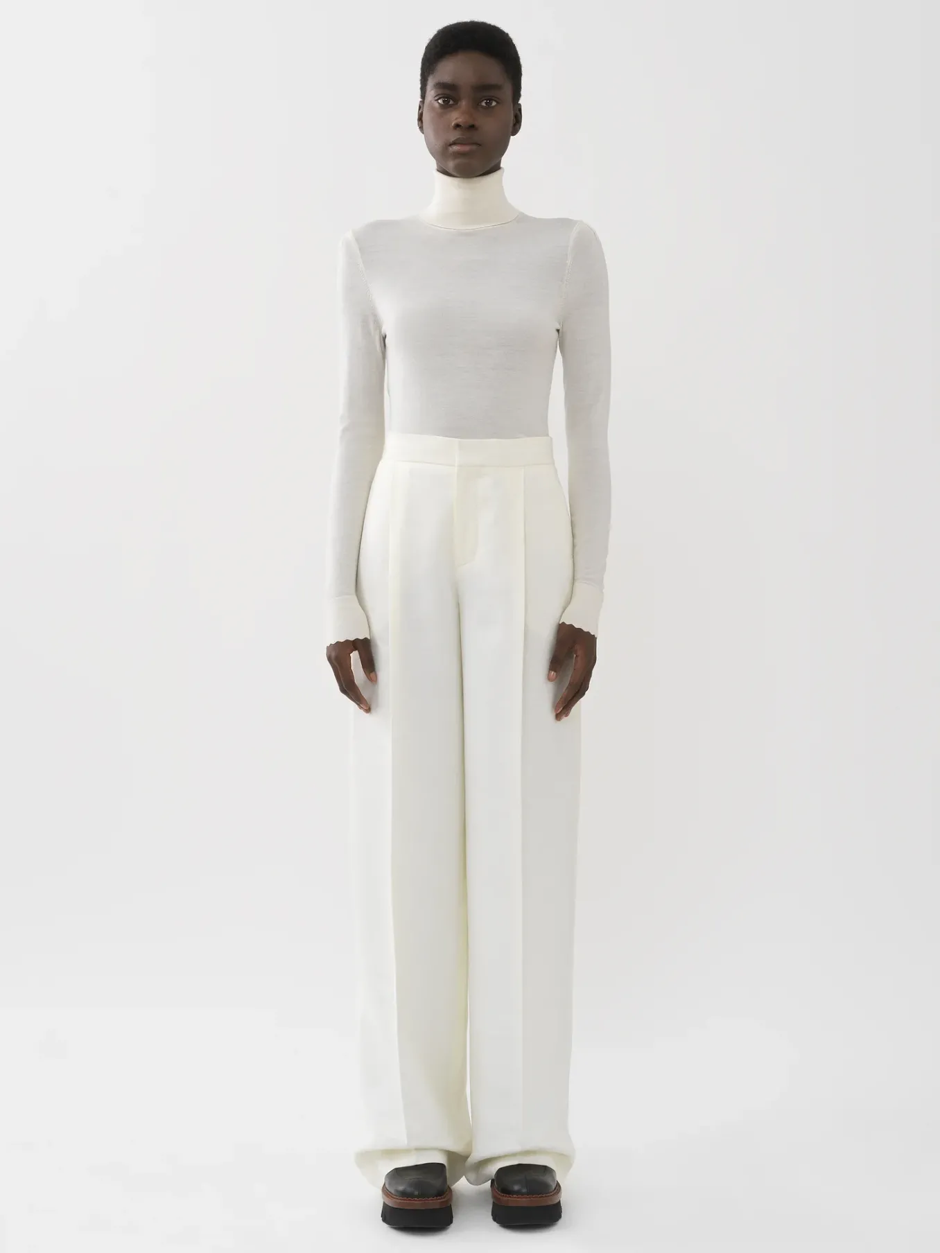 Maille-Chloé Pull Col Roule Iconic Milk
