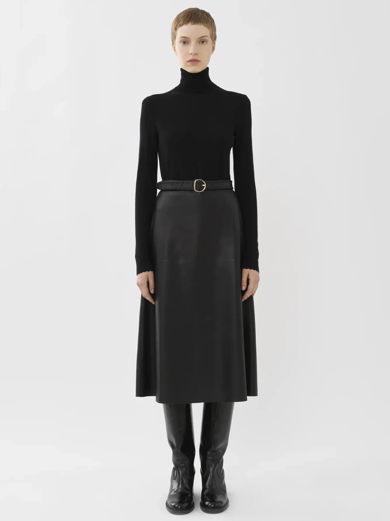 Maille-Chloé Pull Col Roule Noir