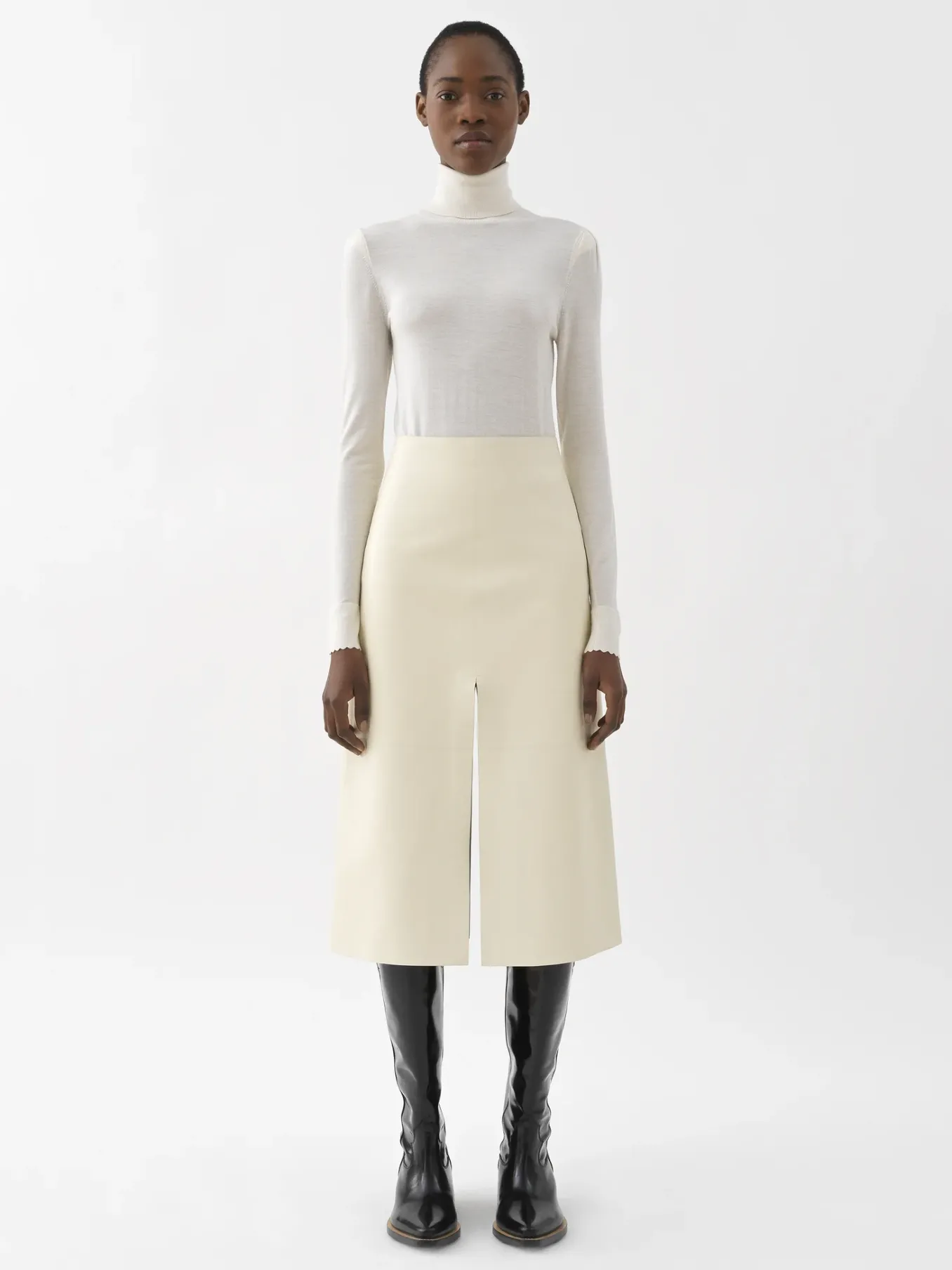 Maille-Chloé Pull Col Roule Iconic Milk