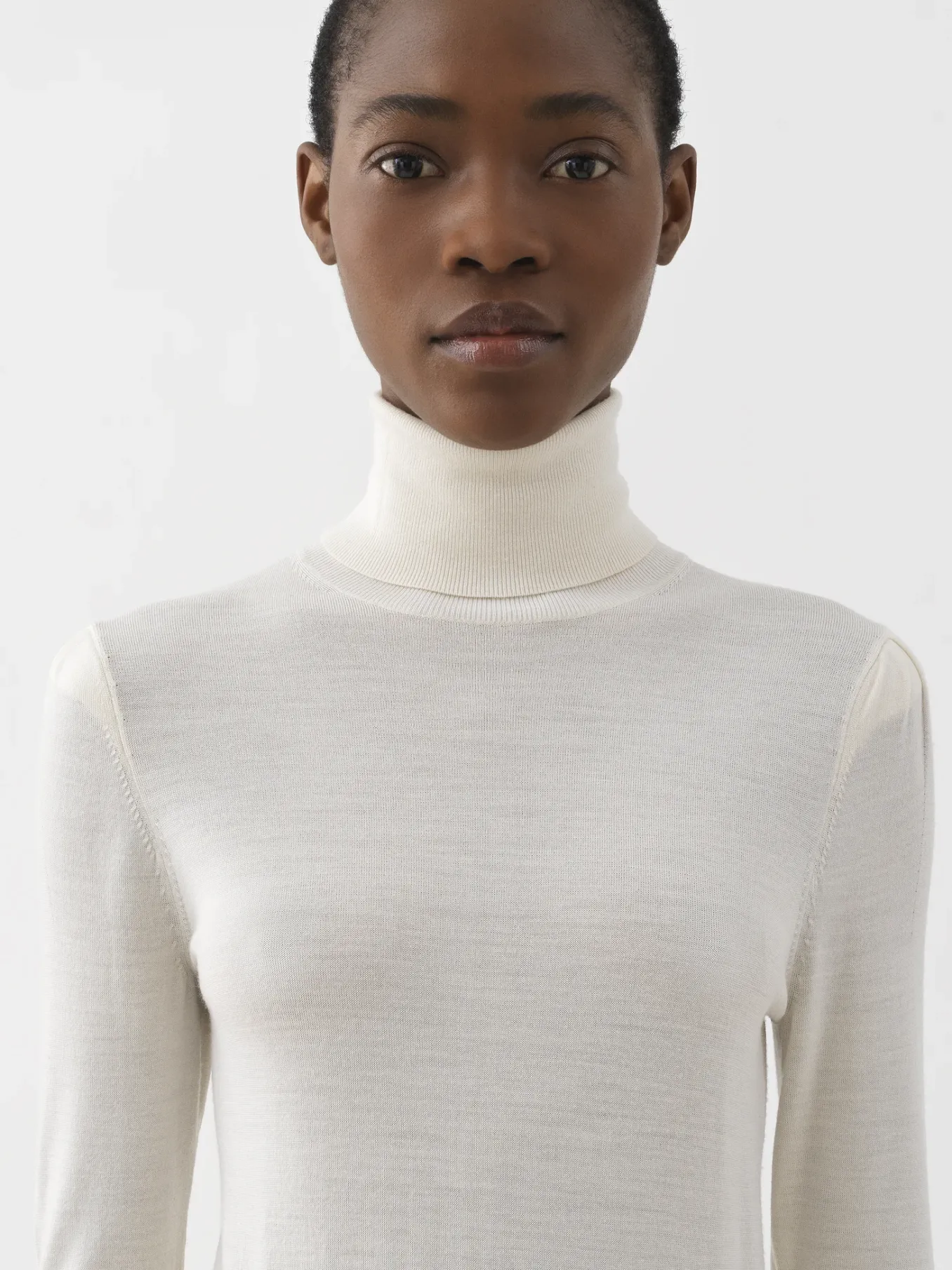Maille-Chloé Pull Col Roule Iconic Milk