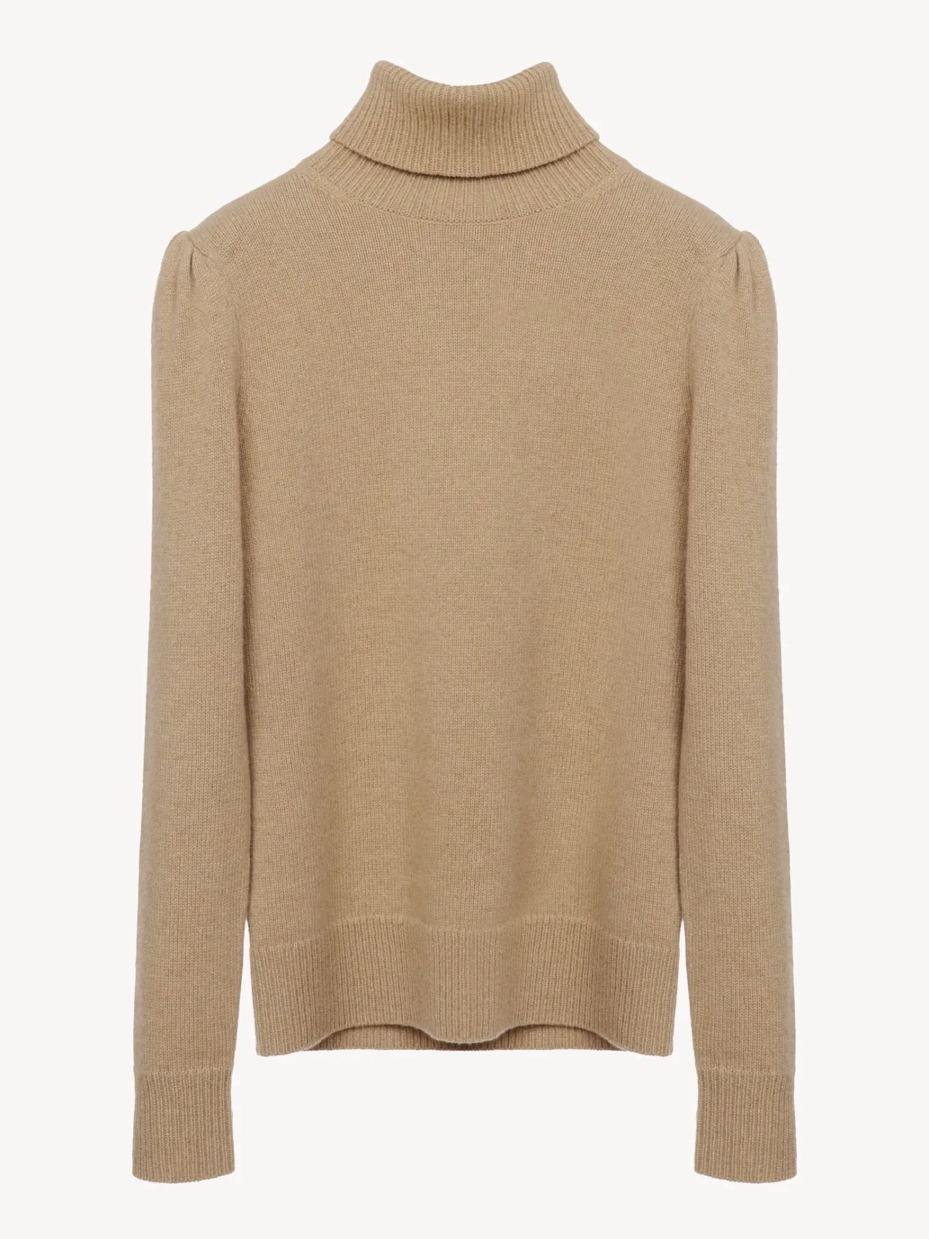 Maille-Chloé Pull Col Roule Pale Brown