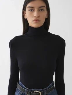 Maille-Chloé Pull Col Roule Royal Navy