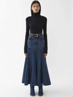 Maille-Chloé Pull Col Roule Royal Navy