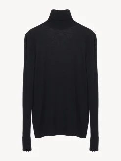 Maille-Chloé Pull Col Roule Royal Navy