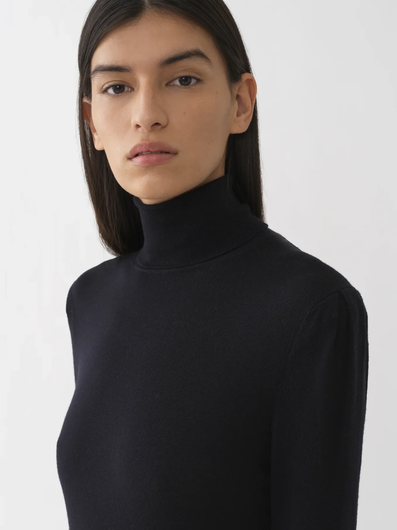 Maille-Chloé Pull Col Roule Royal Navy