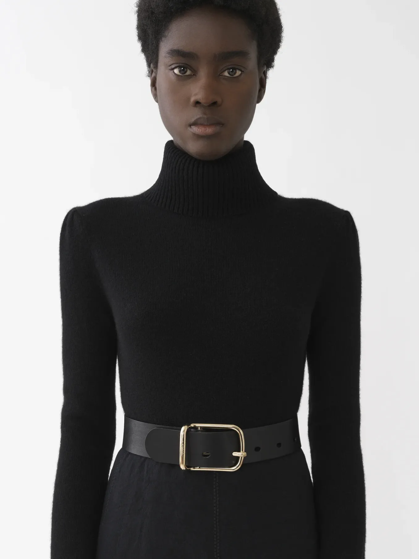 Maille-Chloé Pull Col Roule Noir