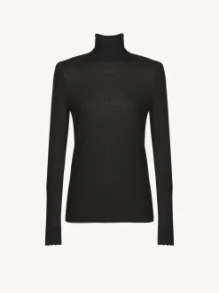 Maille-Chloé Pull Col Roule Noir
