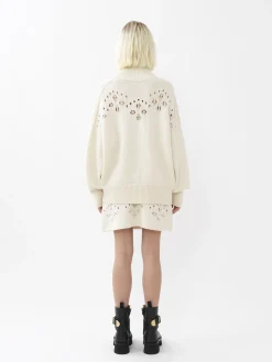 Maille-Chloé Pull Col Roule Ample Iconic Milk