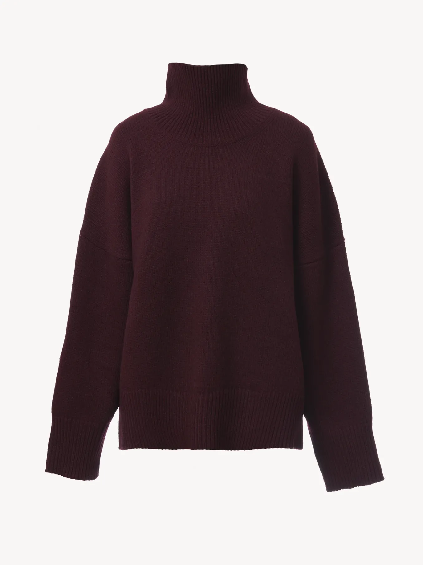 Maille-Chloé Pull Col Roule Ample Obscure Purple