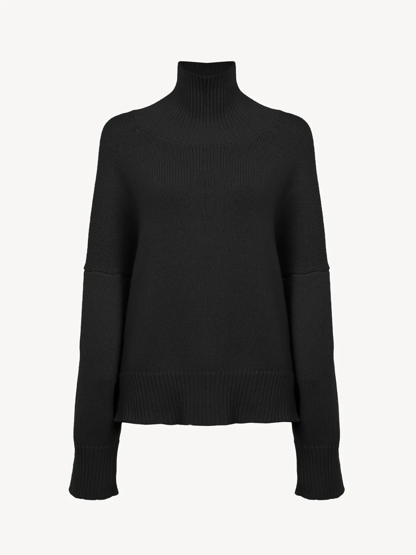 Maille-Chloé Pull Col Roule Oversize Noir