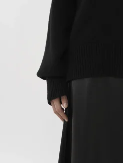 Maille-Chloé Pull Col Roule Oversize Noir