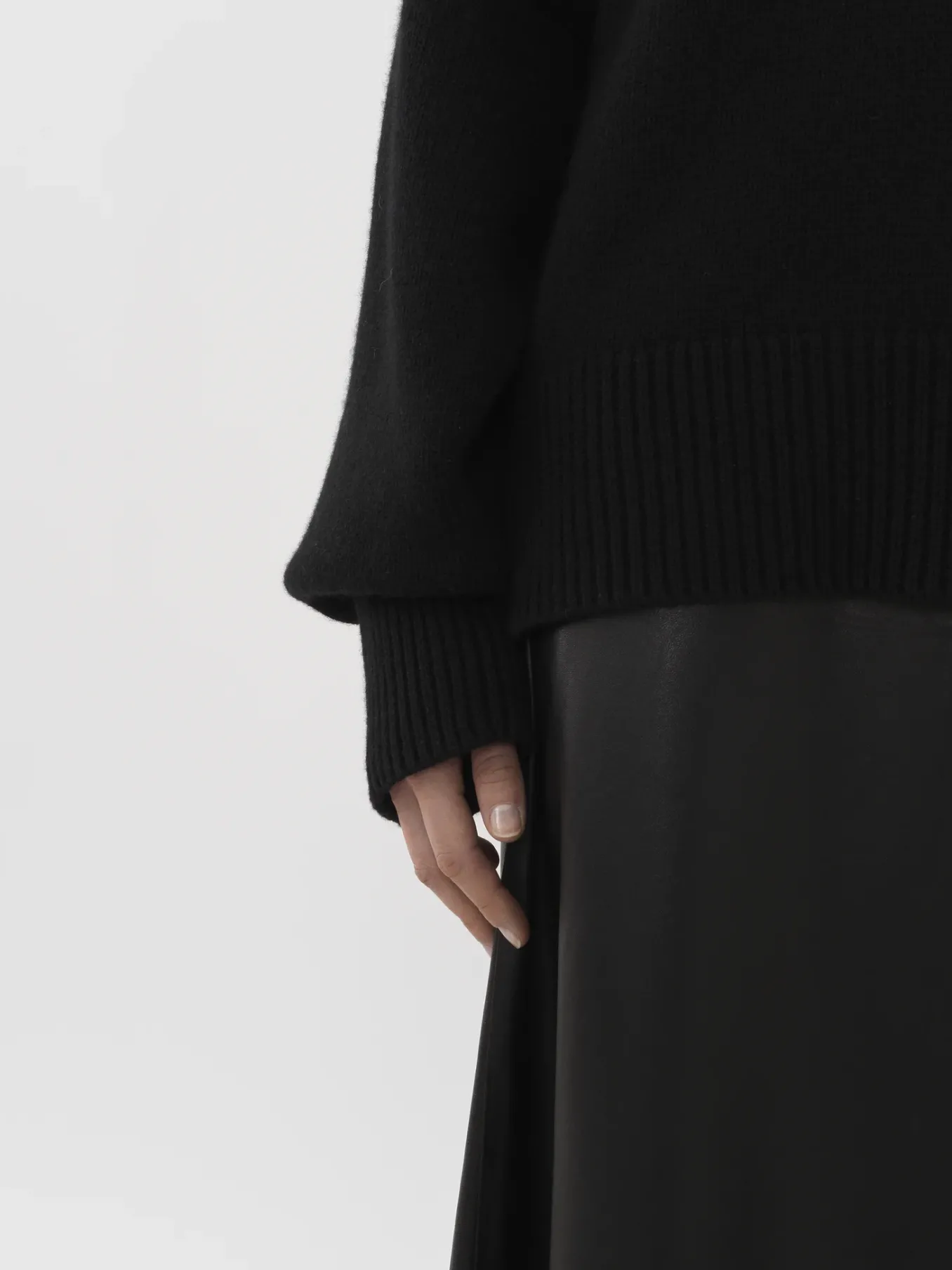 Maille-Chloé Pull Col Roule Oversize Noir