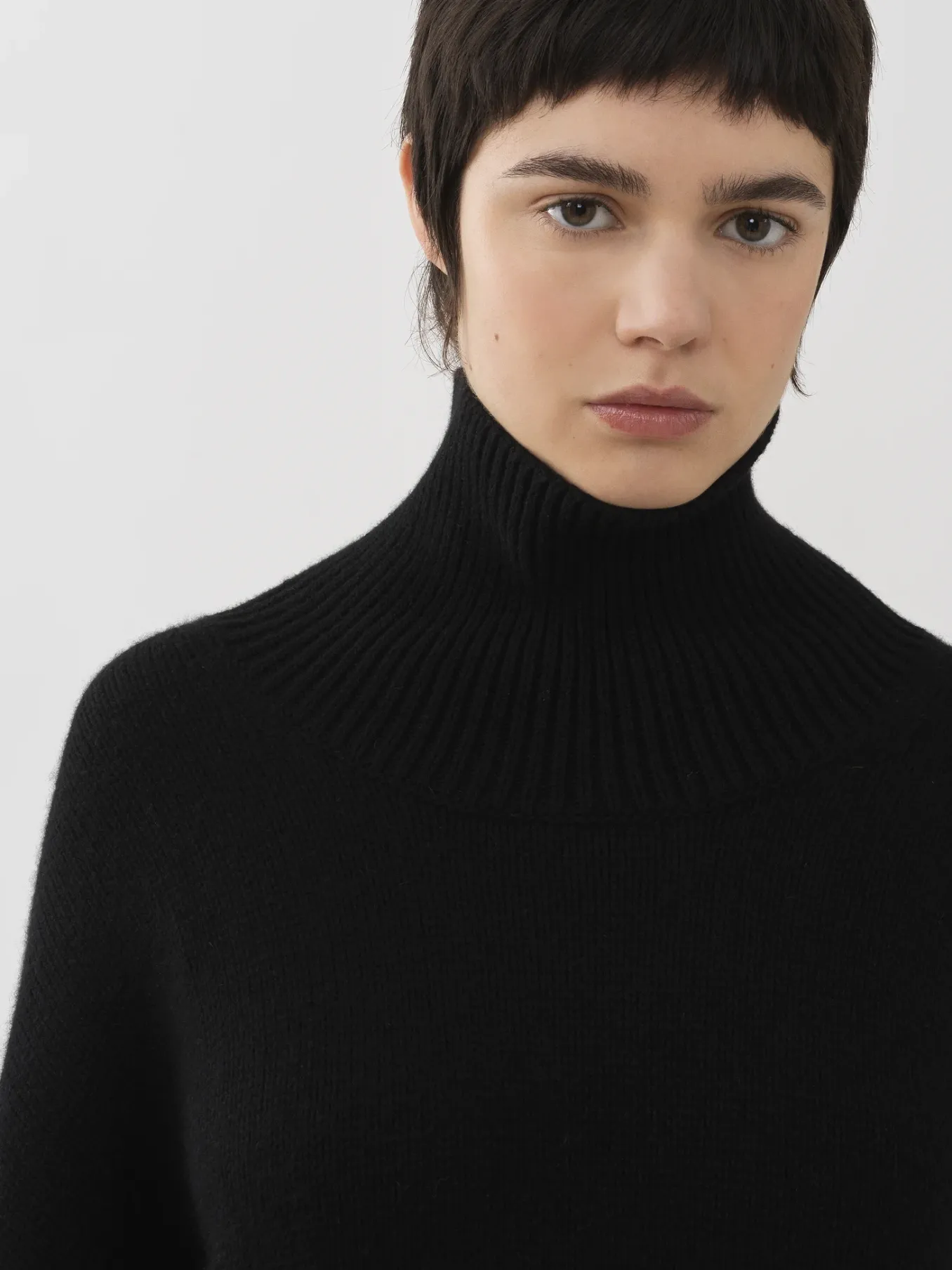 Maille-Chloé Pull Col Roule Oversize Noir