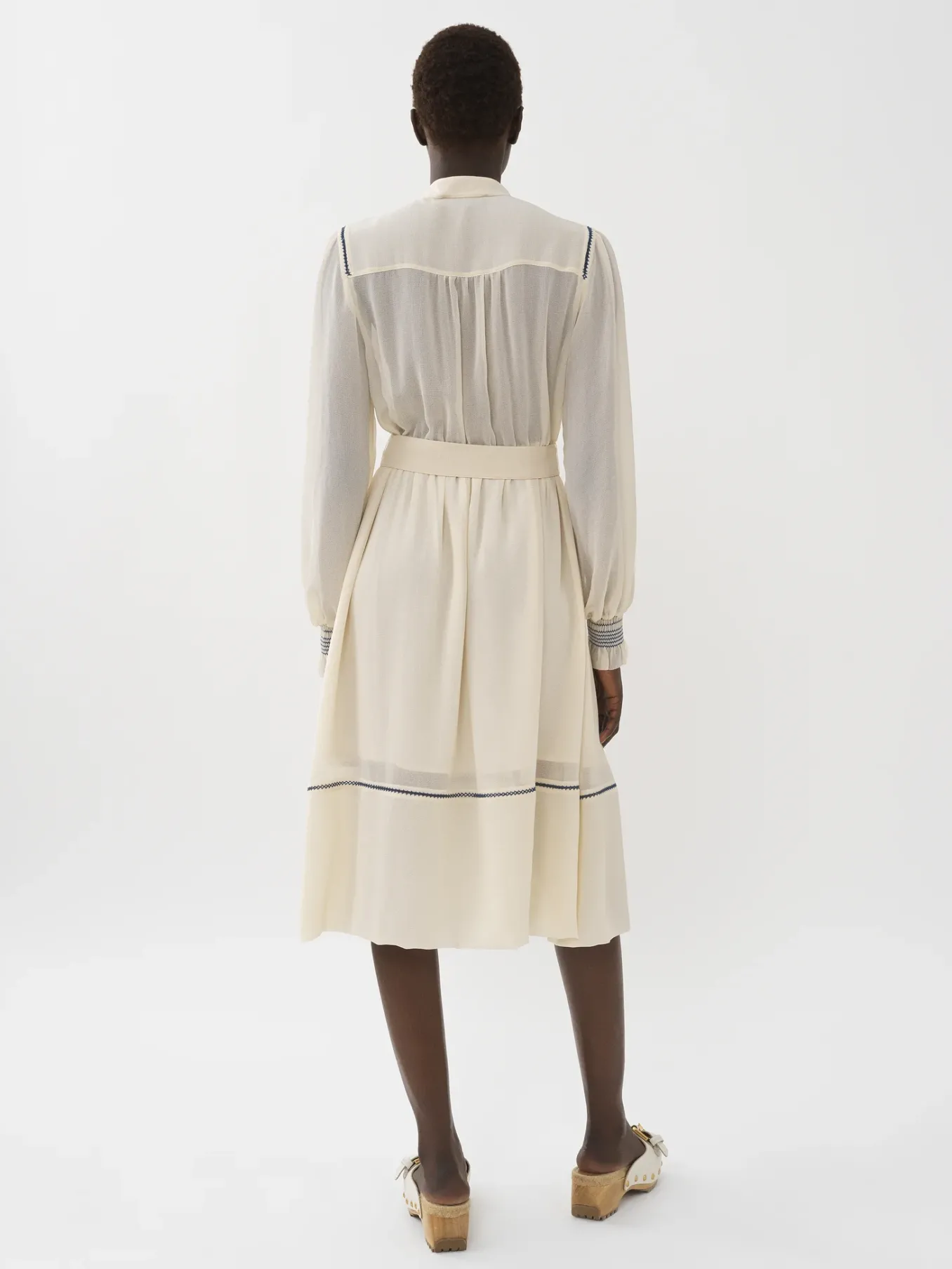 Vêtements-Chloé Robe A Smocks Antique White