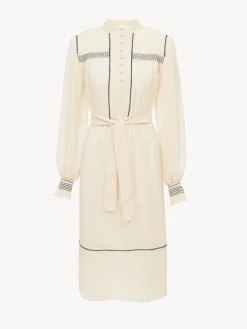 Vêtements-Chloé Robe A Smocks Antique White