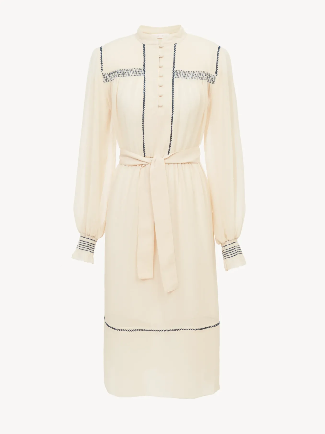 Vêtements-Chloé Robe A Smocks Antique White