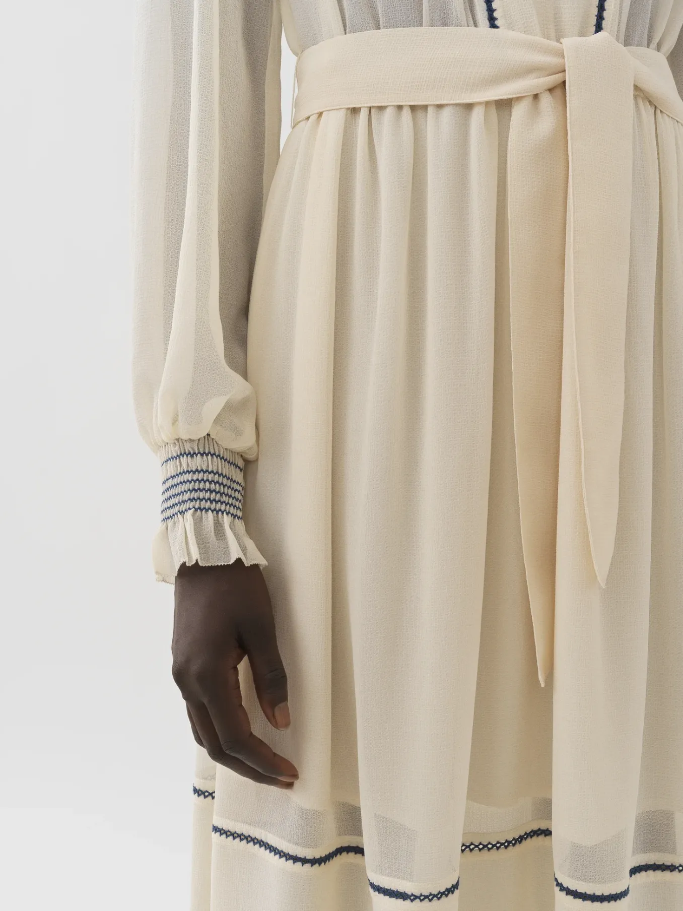Vêtements-Chloé Robe A Smocks Antique White
