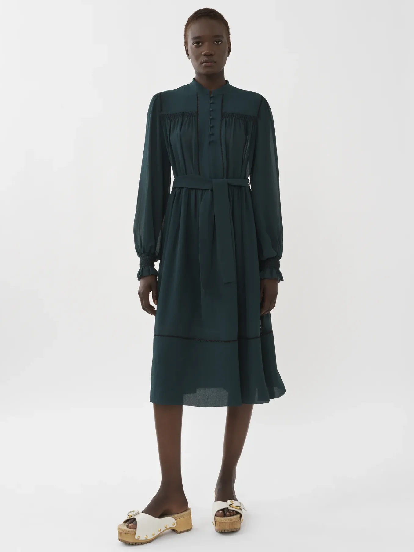 Vêtements-Chloé Robe A Smocks Black Pine