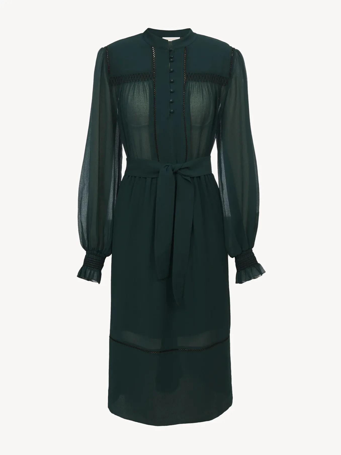 Vêtements-Chloé Robe A Smocks Black Pine