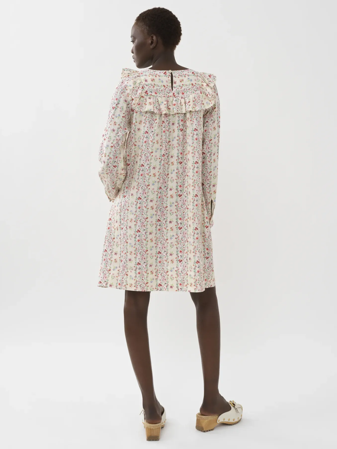 Vêtements-Chloé Robe Babydoll Volantee Multicolor White 2