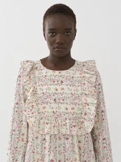 Vêtements-Chloé Robe Babydoll Volantee Multicolor White 2