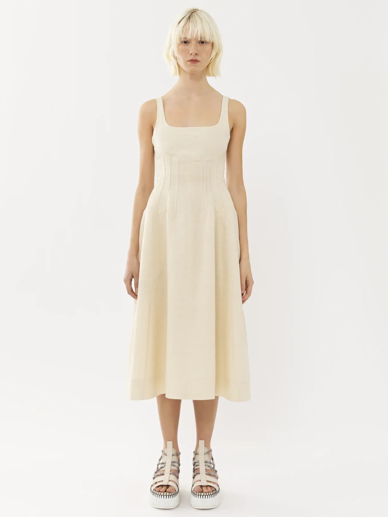 Robes-Chloé Robe Bain De Soleil Midi Coconut Milk