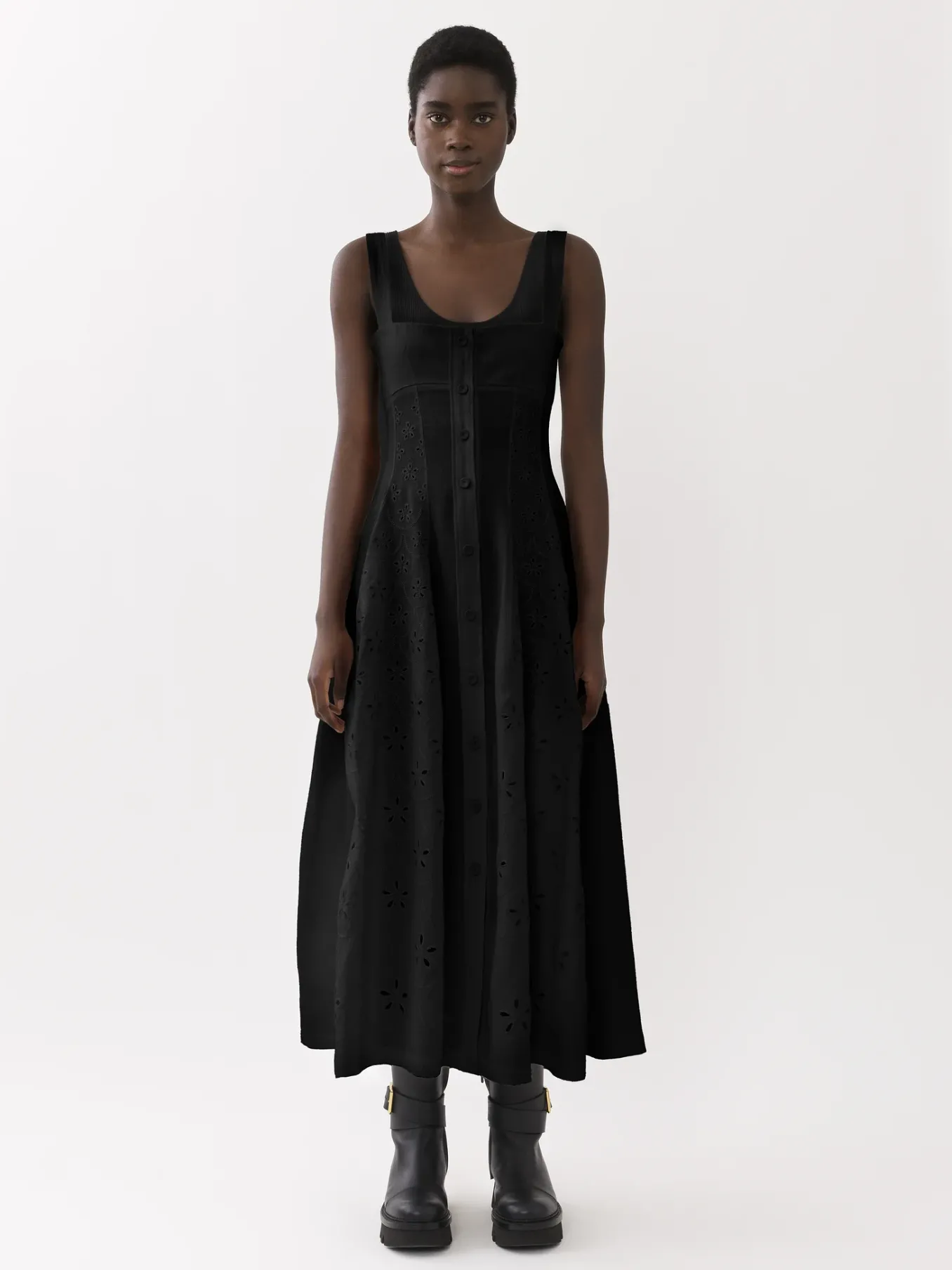 Robes-Chloé Robe Bain De Soleil Midi Noir