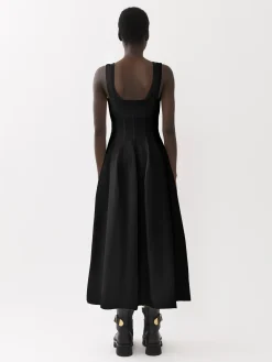 Robes-Chloé Robe Bain De Soleil Midi Noir