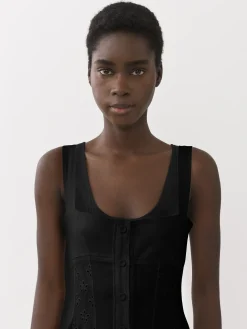 Robes-Chloé Robe Bain De Soleil Midi Noir