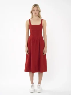 Robes-Chloé Robe Bain De Soleil Midi Peppery Red