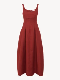 Robes-Chloé Robe Bain De Soleil Midi Peppery Red