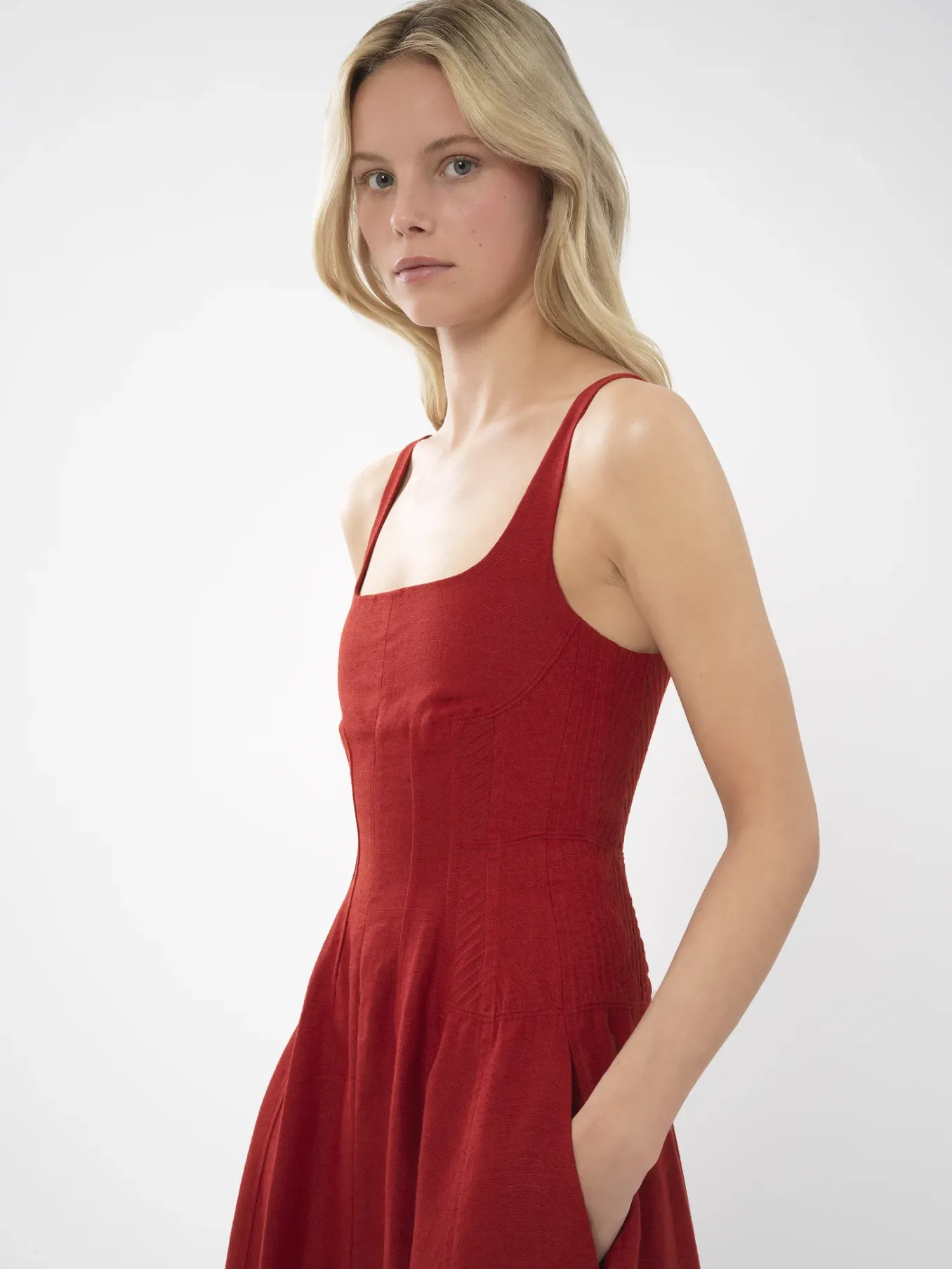 Robes-Chloé Robe Bain De Soleil Midi Peppery Red