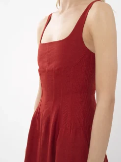 Robes-Chloé Robe Bain De Soleil Midi Peppery Red