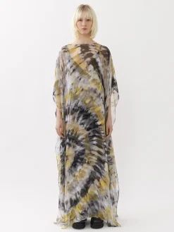 Robes-Chloé Robe Caftan Maxi Multicolor Grey