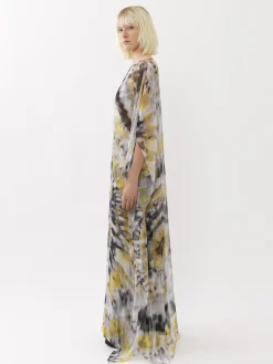 Robes-Chloé Robe Caftan Maxi Multicolor Grey
