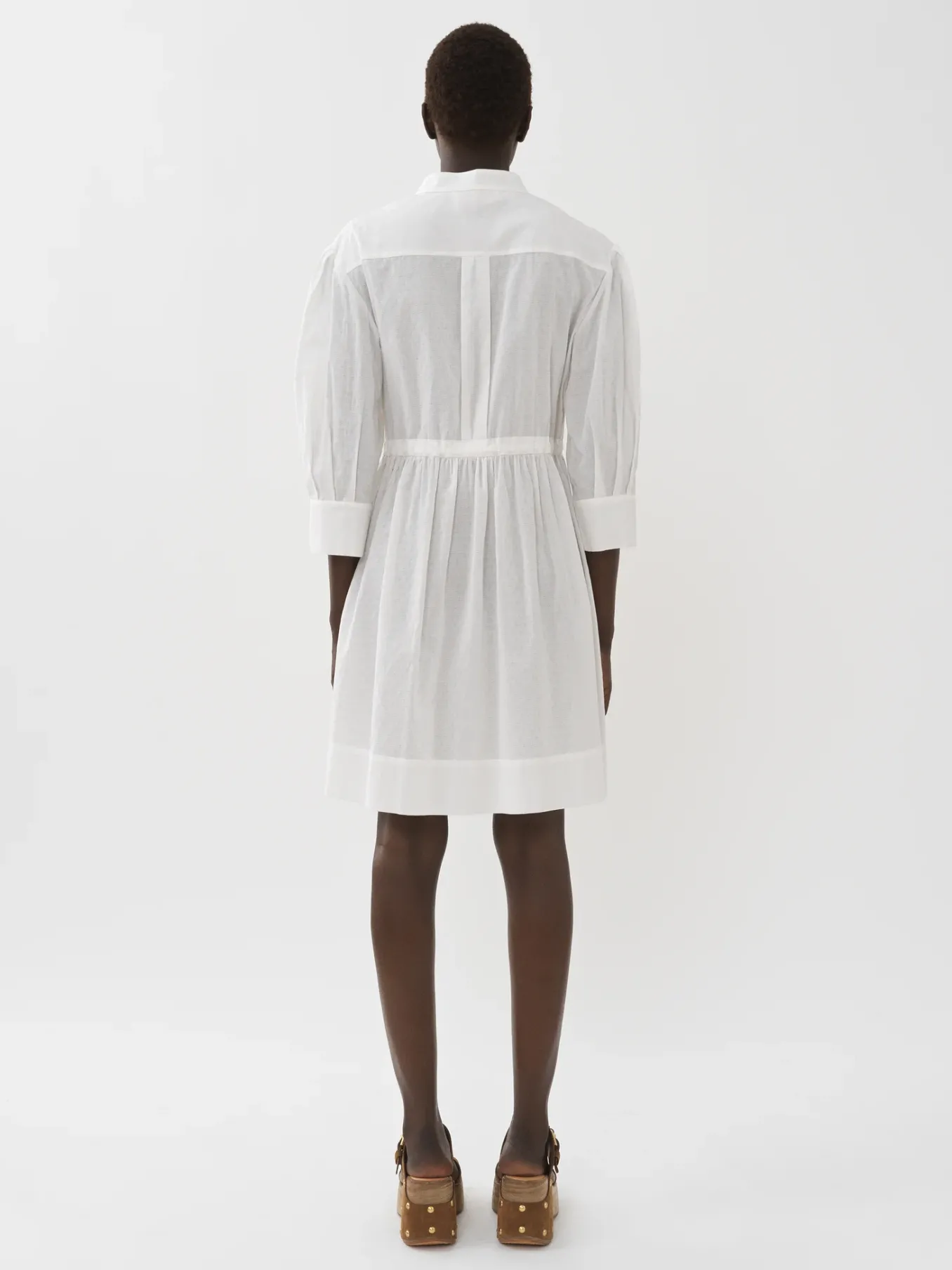 Vêtements-Chloé Robe Chemise Col-Trompe L'Oeil Whisper White