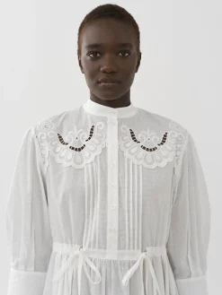 Vêtements-Chloé Robe Chemise Col-Trompe L'Oeil Whisper White