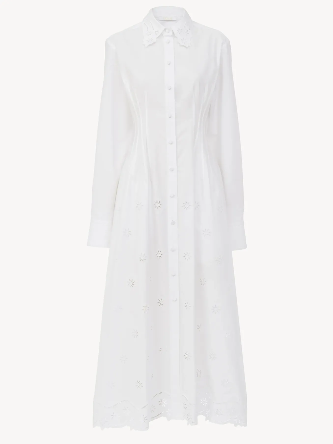 Robes-Chloé Robe Chemise Longue Corset Blanc
